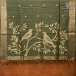 Jamdani Sarees - Army green SASFS36591 - Image 4