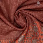 Fancy Linen Sarees - Copper Brown SASFS36658 - Image 2