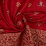 Fancy Raw Silk Saree - Faded Red SASFS36626 - Image 2