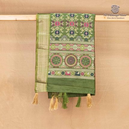 Fancy Raw Silk Saree - Pea Green SASFS36633