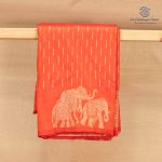 Fancy Raw Silk Saree - Bright Orange SASFS36750