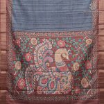 Fancy Tussar Sarees - Blue Grey SASFS36766 - Image 4