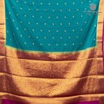 Semi Mysore Silk Sarees - Dark Aqua Green SASFS36792 - Image 4