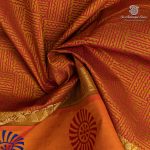 Semi Silk Cotton Printed Sarees – Burnt Orange SASPC37049 - Image 2