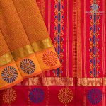 Semi Silk Cotton Printed Sarees – Burnt Orange SASPC37049