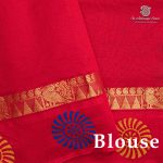 Semi Silk Cotton Printed Sarees – Burnt Orange SASPC37049 - Image 3
