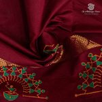 Semi Silk Cotton Printed Sarees – Maroon SASPC37052 - Image 2