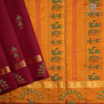 Semi Silk Cotton Printed Sarees – Maroon SASPC37052