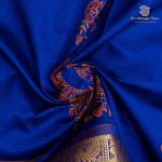 Semi Silk Cotton Printed Sarees – Navy Blue SASPC37053 - Image 2