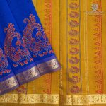 Semi Silk Cotton Printed Sarees – Navy Blue SASPC37053