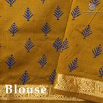 Semi Silk Cotton Printed Sarees – Navy Blue SASPC37053 - Image 3