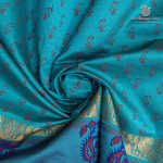 Semi Silk Cotton Printed Sarees – Blue SASPC37054 - Image 2