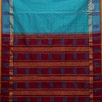 Semi Silk Cotton Printed Sarees – Blue SASPC37054 - Image 4