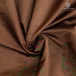 Semi Silk Cotton Printed Sarees – Coffee Brown SASPC37055 - Image 2