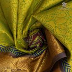 Semi Silk Cotton Printed Sarees – Chartreuse SASPC37060 - Image 2