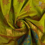 Semi Silk Cotton Printed Sarees – Light Green SASPC37063 - Image 2