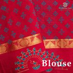 Semi Silk Cotton Printed Sarees – Cerulean Blue SASPC37064 - Image 3