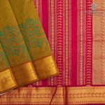 Semi Silk Cotton Printed Sarees – Olive Brown SASPC37065