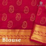 Semi Silk Cotton Printed Sarees – Olive Brown SASPC37065 - Image 3