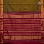 Semi Silk Cotton Printed Sarees – Olive Brown SASPC37065 - Image 4