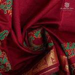 Semi Silk Cotton Printed Sarees – Maroon SASPC37066 - Image 2
