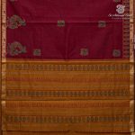Semi Silk Cotton Printed Sarees – Maroon SASPC37066 - Image 4