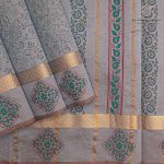Semi Silk Cotton Printed Sarees – Grey SASPC37067