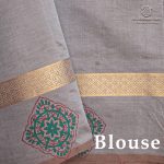 Semi Silk Cotton Printed Sarees – Grey SASPC37067 - Image 3