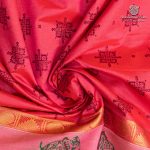 Semi Silk Cotton Printed Sarees – Peach Pink SASPC37068 - Image 2