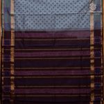 Semi Silk Cotton Printed Sarees – Blue Grey SASPC37070 - Image 4