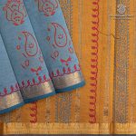 Semi Silk Cotton Printed Sarees – Blue Grey SASPC37073