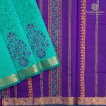 Semi Silk Cotton Printed Sarees – Aqua Green SASPC37075