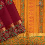 Semi Silk Cotton Printed Sarees – Maroon SASPC37076