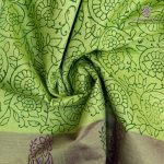 Semi Silk Cotton Printed Sarees – Pastel Green SASPC37081 - Image 2