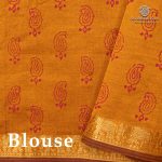 Semi Silk Cotton Printed Sarees – Maroon SASPC37083 - Image 3