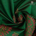 Semi Silk Cotton Printed Sarees – Dark Green SASPC37085 - Image 2