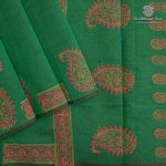 Semi Silk Cotton Printed Sarees – Dark Green SASPC37085