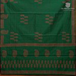 Semi Silk Cotton Printed Sarees – Dark Green SASPC37085 - Image 4