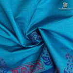 Semi Silk Cotton Printed Sarees – Light Blue SASPC37086 - Image 2