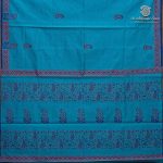 Semi Silk Cotton Printed Sarees – Light Blue SASPC37086 - Image 4