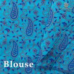 Semi Silk Cotton Printed Sarees – Light Blue SASPC37086 - Image 3