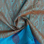 Semi Silk Cotton Printed Sarees – Dual Shade Blue SASPC37088 - Image 2