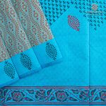 Semi Silk Cotton Printed Sarees – Dual Shade Blue SASPC37088