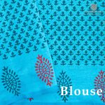 Semi Silk Cotton Printed Sarees – Dual Shade Blue SASPC37088 - Image 3