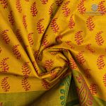 Semi Silk Cotton Printed Sarees – Mustard Yellow SASPC37089 - Image 2