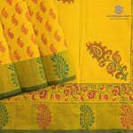 Semi Silk Cotton Printed Sarees – Mustard Yellow SASPC37089