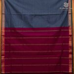 Semi Silk Cotton Sarees – Dark Grey SASPC37096 - Image 4