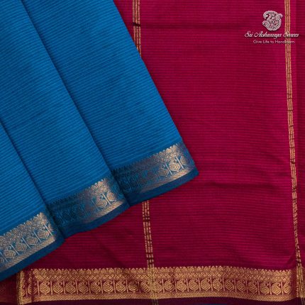 Semi Silk Cotton Sarees – Cerulean Blue SASPC37101