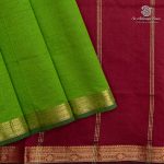 Semi Silk Cotton Sarees – Parrot Green SASPC37103