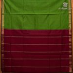 Semi Silk Cotton Sarees – Parrot Green SASPC37103 - Image 4